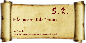 Sámson Kármen névjegykártya